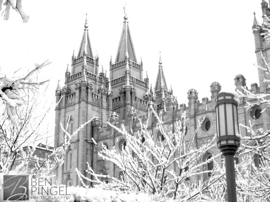 Salt Lake Temple in winter