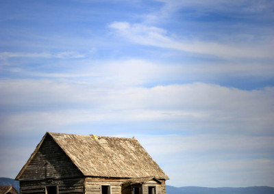 Abandoned house in fields of Bancroft, Idaho