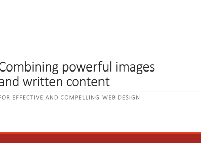 Combining powerful images and text for effective websites