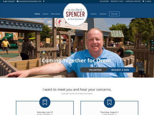David Spencer Political Campaign Website